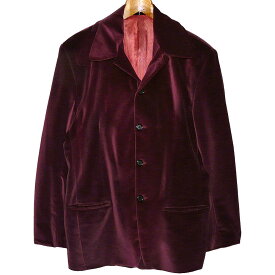 JOHNSONS/LA ROCKA! VINTAGE Cotton Blend Velvet Burgundy 5 Button Rockabilly Jacket ラロッカ！ コットンベルベット・ベロア ジャケット【中古】【ロカビリー】【パンク】【PUNK】【ロマンチックノイローゼ楽天市場店】