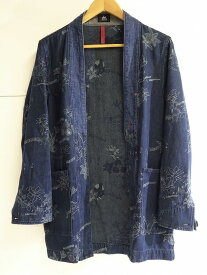 値下げしました！【中古】REDEAR レッドイヤー 18SS Jacquard Kimono Bulouzon Sサイズ インディゴ 着物デザイン ブルゾン メンズ
