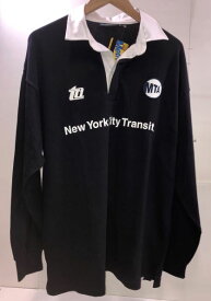 【中古】intereed　×MTA　2018AW　Subway　History　Rugby Shirts/NAVY　【サイズXL】