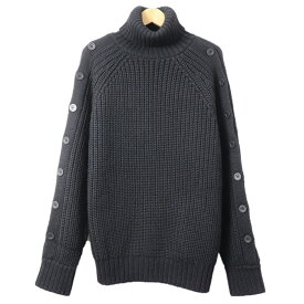 【値下げしました!】JOHN LAWRENCE SULLIVAN BUTTON SLEEVE KNIT SWEATER ジョンローレンスサリバン 4D007-0121-38 ブラック サイズos 【中古】【レディース】【金沢本店 併売品】【720525Kz】
