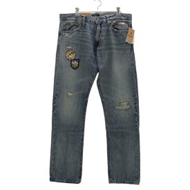 値下げしました！POLO RALPH LAUREN ラルフローレン Varick Slim Straight Distressed Jeans スリム ストレート ディストレス ジーンズ デニム パンツ 710878858001 サイズ 33 【中古】【アメカジ・アウトドア】【金沢本店 併売品】【694345Kz】