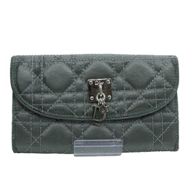 Dior ディオール カナージュステッチ ナイロンウォレット 長財布 2つ折り財布 カーキ 02LU-0028 レディース 【中古】【SPブランド】【金沢 併売品】【840158Kz】