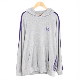 Needles ニードルス Track Hoody - C/Pe Veloure トラック フーディー ベロア KP226 サイズM グレー 【中古】【モード・セレクト】【金沢本店 併売品】【674919Kz】