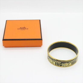HERMES エルメス エマイユGM バングル ゴールド ブラック ※箱付【中古】【SPブランド】【金沢 併売品】【840288Kz】