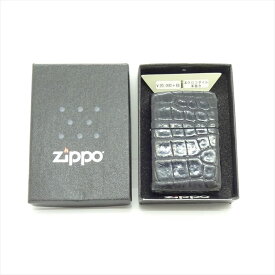 ZIPPO 　ジッポー クロコ 革 2015 ジッポー ブラック ※箱付【中古】【アクセサリー】【金沢本店 併売品】【8200753Kz】