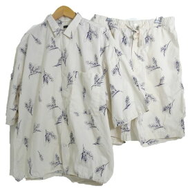 nanamica ナナミカ open collar wind H/S shirt easy shorts セットアップ SUGS306 綿（コットン） ホワイト L 【中古】【モード・セレクト】【金沢本店 併売品】【675486Kz】