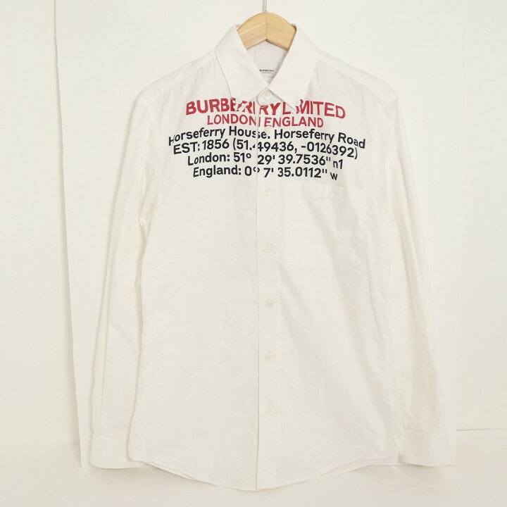 楽天市場】BURBERRY バーバリー ロケーションプリント ボタンダウン  