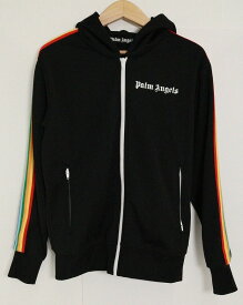 Palm Angels パームエンジェルス ZIPPED HOODED TRACK JACKET サイドライン ジップ パーカー トラック ジャケット PMBD025E20FAB004 ポリエステル ブラック M 【中古】【ストリート・ルード】【金沢本店 併売品】【688402Kz】