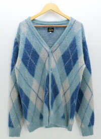 Needles ニードルス 22AW MOHAIR Cardigan モヘアカーディガン LQ271 ナイロン ブルー S 【中古】【モード・セレクト】【金沢本店 併売品】【679037Kz】