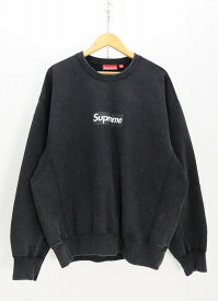Supreme シュプリーム Washed Box Logo Crewneck 綿（コットン） ブラック L 【中古】【ストリート・ルード】【金沢本店 併売品】【6810568Kz】