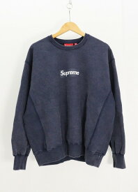 Supreme シュプリーム 25SS Washed Box Logo Crewneck 綿（コットン） ネイビー L 【中古】【ストリート・ルード】【金沢本店 併売品】【6810675Kz】