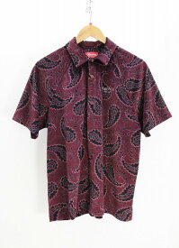 Supreme シュプリーム Velour S/S Shirt ポリエステル バーガンディ S 【中古】【ストリート・ルード】【金沢本店 併売品】【6810781Kz】