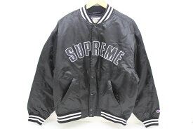 Supreme×Champion シュプリーム×チャンピオン Satin Varsity Jacket ポリエステル ブラック L タグ、袋【中古】【ストリート・ルード】【金沢本店 併売品】【6811001Kz】