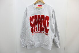 supreme シュプリーム 21AW CITIES ARC CREW NECK 綿（コットン） グレー L 【中古】【ストリート・ルード】【金沢本店 併売品】【6811230Kz】