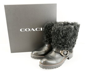【最終値下げ】COACH G2876 18AW レイトン・ブーティ size：6.5 コーチ ショートブーツ 靴 ブラック JSB鑑定済み