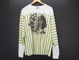 【値下げしました】C.E L/S グラフィック Tee size：M シーイー 長袖Tシャツ ストライプ グリーン×ホワイト