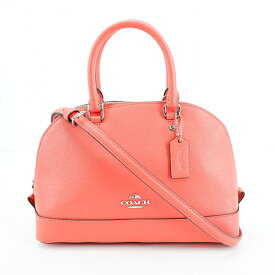 【値下げしました】COACH F57555 ハンドバッグ コーチ ショルダーバッグ 2WAY オレンジ JSB鑑定済み