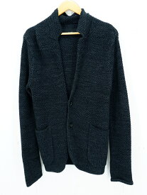 値下げしました　AKM COTTON KNIT 2B JACKET size：M エイケイエム 鹿の子編み コットン ニット ジャケット カーディガン ブラック K037 CTN003 Made in Japan