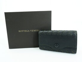 【更に値下げ】BOTTEGA VENETA 339336 4連 キーケース ボッテガヴェネタ イントレチャート レザー ブラック JSB鑑定済み