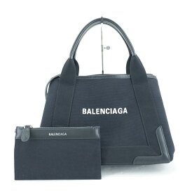 BALENCIAGA 528655 ネイビーカバスS バレンシアガ ハンドバッグ トートバッグ ブラック JSB鑑定済み