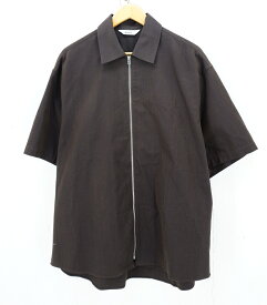 【更に値下げ】Name. 22SS S/S CHAMBRAY ZIPUP SHIRT size：1 ネーム ショート スリーブ ジップアップ シャツ 半袖シャツ ブラウン NMSH-22SS-004 Made in Japan
