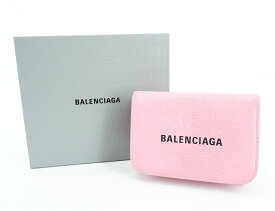 【更に値下げ】BALENCIAGA 593813 CASH MINI WALLET バレンシアガ キャッシュミニウォレット コンパクトウォレット 3つ折り 財布 ウォレット ピンク JSB鑑定済み