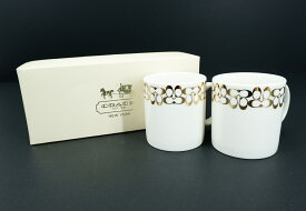 COACH ペア マグカップ コーチ 食器 コップ 2個セット ホワイト JSB鑑定済み