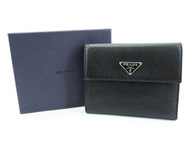 【値下げしました】PRADA M170X 3つ折り財布 プラダ サフィアーノ 財布 ウォレット コンパクトウォレット NERO（ブラック） JSB鑑定済み