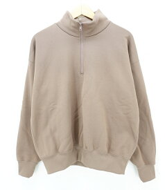 AURALEE 19AW BAGGY POLYESTER SWEAT HALF ZIP size：3 オーラリー バギー ポリエステル スウェット ハーフジップ トレーナー ブラウン A9AP02PU Made in Japan