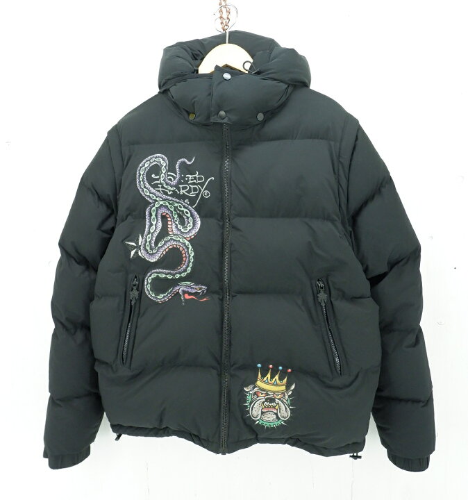 楽天市場】UNKNOWN LONDON × ED HARDY MULTI PATCHES PUFFER JACKET 