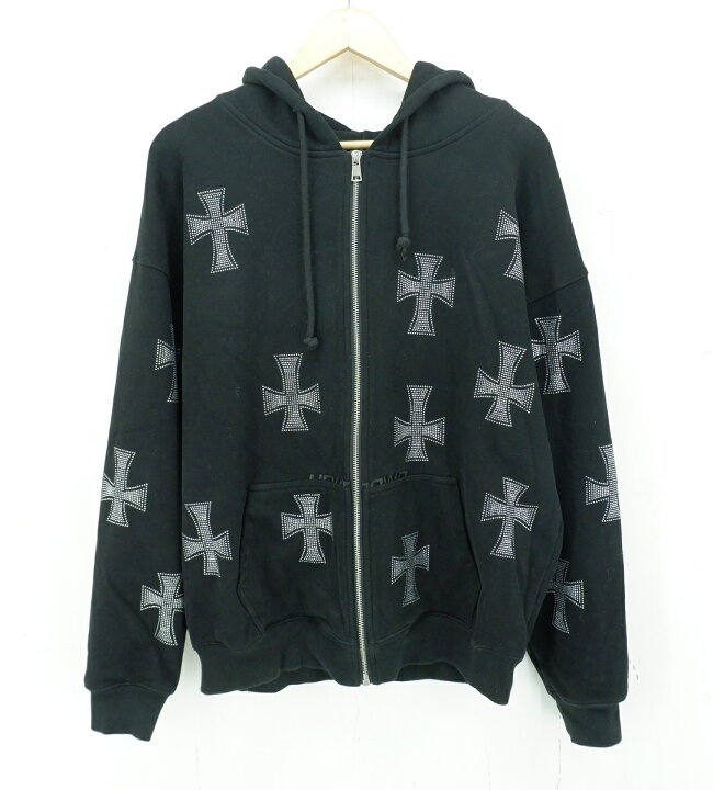 楽天市場】UNKNOWN LONDON CROSS RHINESTONE ZIP UP HOODIE size：L 