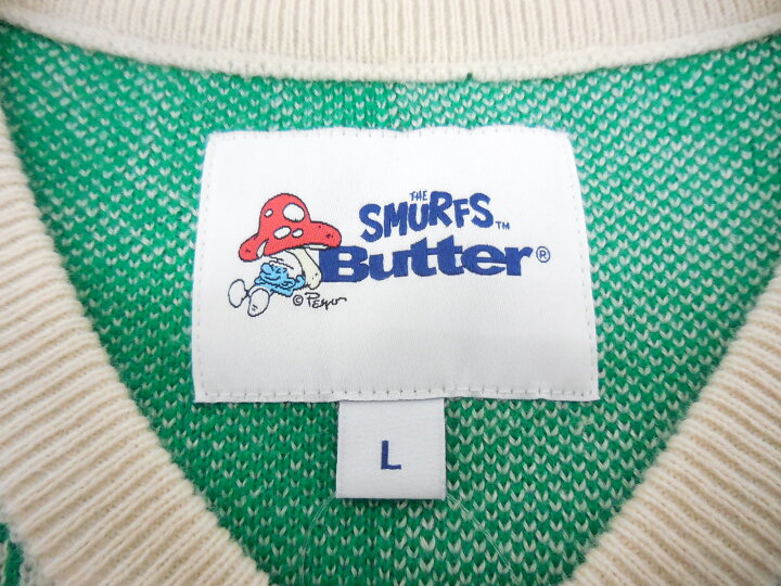 楽天市場】BUTTER GOODS × THE SMURFS KNIT VEST size：L バターグッズ 