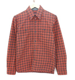 THE FLAT HEAD L/S RJB SHIRT size：36 フラットヘッド 長袖シャツ ボタンシャツ 総柄 レッド Made in Japan