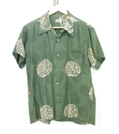 SUN SURF S/S ALOHA SHIRT size：表記無し サンサーフ アロハシャツ ハワイアンシャツ 半袖シャツ ボタンシャツ 総柄 グリーン M32661 東洋エンタープライズ