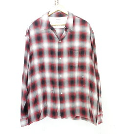 SAINT MICHAEL × LASTMAN 25SS L/S CHECK SHIRT size：L セントマイケル ラストマン コラボ チェックシャツ 長袖シャツ ボタンシャツ レッド SM-HR8-0000-C30 Made in Japan