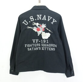 HOUSTON VIETNAM JACKET size：M ヒューストン ベトナムジャケット ベトジャン アウター ブラック 刺繍 5886