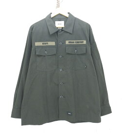 WTAPS 21AW L/S BUDS SHIRT size：L ダブルタップス ミリタリーシャツ 長袖シャツ ボタンシャツ ブラック 212BRDT-SHM02 Made in Japan