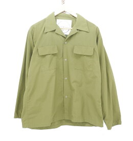 BURLAP OUTFITTER L/S CAMP SHIRT size：M バーラップアウトフィッター キャンプシャツ 長袖シャツ オープンカラーシャツ ボタンシャツ オリーブ