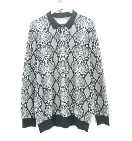 WACKO MARIA 23AW L/S PYTHON KNIT POLO SHIRT size：L ワコマリア パイソン ニット ポロシャツ 長袖 ブラック 23FW-WMK-KN21 Made in Japan