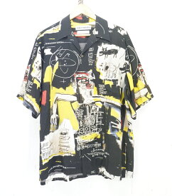 WACKO MARIA × JEAN-MICHEL BASQUIAT 24SS HAWAIIAN SHIRT (TYPE-1) size：L ワコマリア ジャン＝ミシェル・バスキア コラボ ハワイアンシャツ アロハシャツ オープンカラーシャツ 半袖シャツ ブラック BASQUIAT-WM-HI22 Made in Japan
