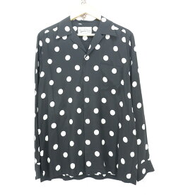 WACKO MARIA L/S DOTS HAWAIIAN SHIRT size：M ワコマリア ドット ハワイアンシャツ オープンカラーシャツ 長袖シャツ ボタンシャツ ブラック Made in Japan