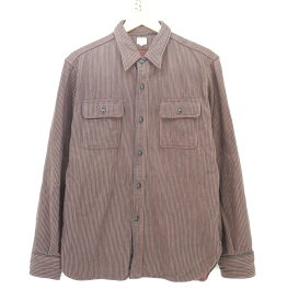 DELUXEWARE L/S HICKORY NEL SHIRT size：L デラックスウエア ヒッコリーネルシャツ ストライプシャツ 長袖シャツ ボタンシャツ レッド Made in Japan
