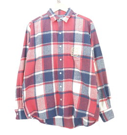 BlackEyePatch L/S B EMBLEM CHECKED FLANNEL SHIRT size：L ブラックアイパッチ エンブレム チェック フランネル シャツ 長袖シャツ ボタンシャツ レッド