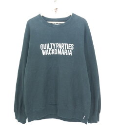 【更に値下げ】WACKO MARIA PRINT PULLOVER SWEAT size：L ワコマリア プリント プルオーバー スウェット トレーナー ブラック Made in Japan