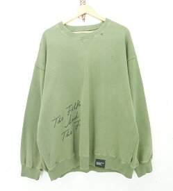 【更に値下げ】NEIGHBORHOOD 24AW SAVAGE SWEAT SHIRT size：XL ネイバーフッド サベージ スウェット シャツ ダメージ加工 オリーブ 242OKNH-CSM01 Made in Japan