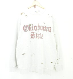 FREAK’S STORE Oklahoma State SWEAT size：L フリークスストア スウェット トレーナー ダメージ加工 グレー 233-1219