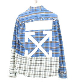 OFF-WHITE 18AW L/S CHECK RECONSTRUCTED SHIRT size：S オフホワイト チェック リーコンストラクト シャツ 長袖シャツ ボタンシャツ ダメージ加工 OMGA072F18A27005 イーストランド