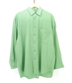 MAISON SPECIAL L/S OVER SHIRT size：00 メゾンスペシャル レダアクティブ ウォッシャ ブルウール プライム オーバー レギュラー シャツ 長袖シャツ ボタンシャツ グリーン 11221311241