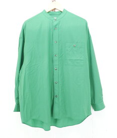 MAISON SPECIAL L/S BAND COLLAR SHIRT size：00 メゾンスペシャル レダアクティブ ウォッシャブルウールプライム オーバー バンドカラーシャツ 長袖シャツ ボタンシャツ グリーン 11211311208