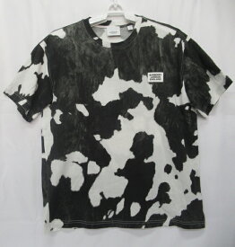 BURBERRY/バーバリーカウプリント　総柄　半袖Tシャツホワイト×ブラック　SIZE:XS（メンズ）